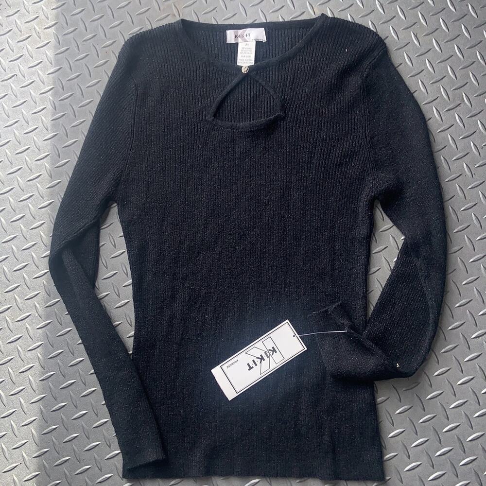 cutout detail sweater y2k knit size m nwt spring cutout boho classic casual